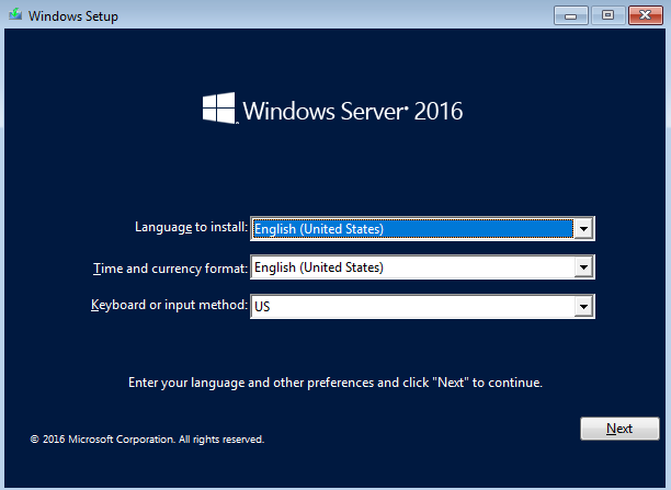 Starting guest OS installation on the VM