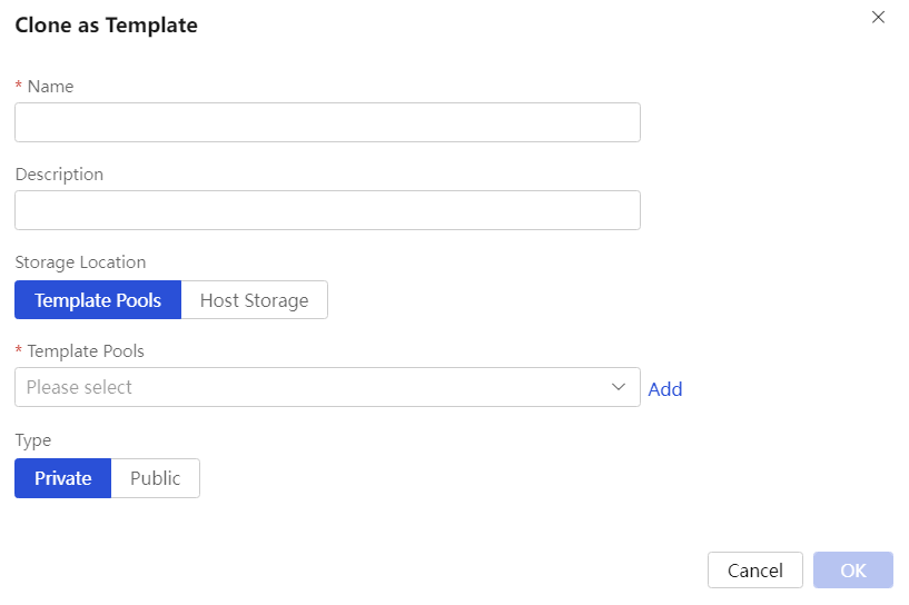 VM template list