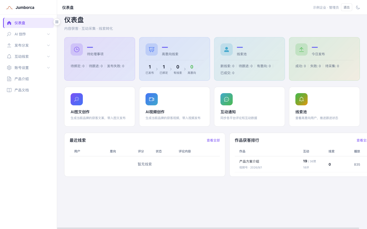 LeadSeek dashboard