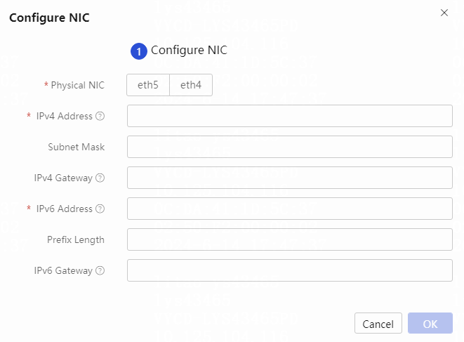 Configuring physical interfaces for a vSwitch