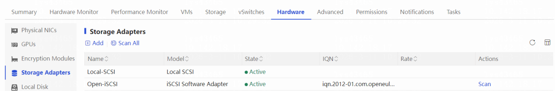 Editing the iSCSI initiator settings