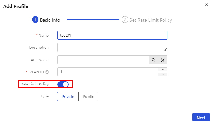 Enabling the rate limit policy