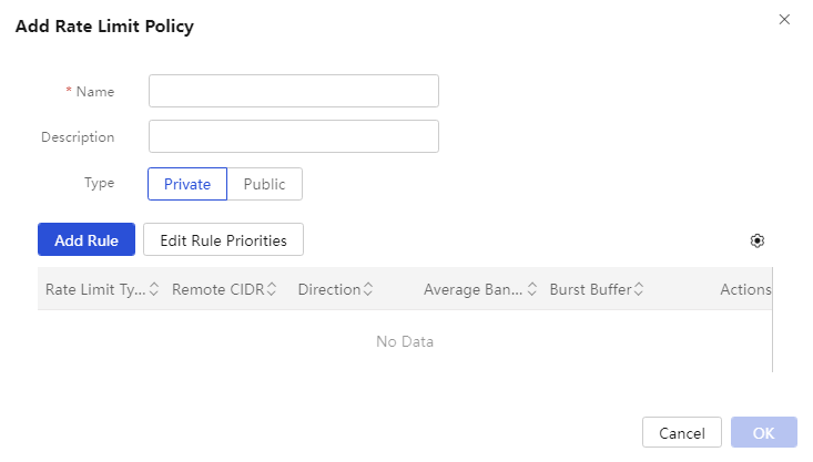 Adding a rate limit rule